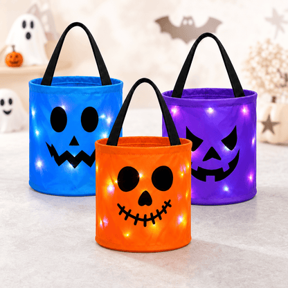 Sac à bonbons d’Halloween lumineux en forme de fantôme pour enfants