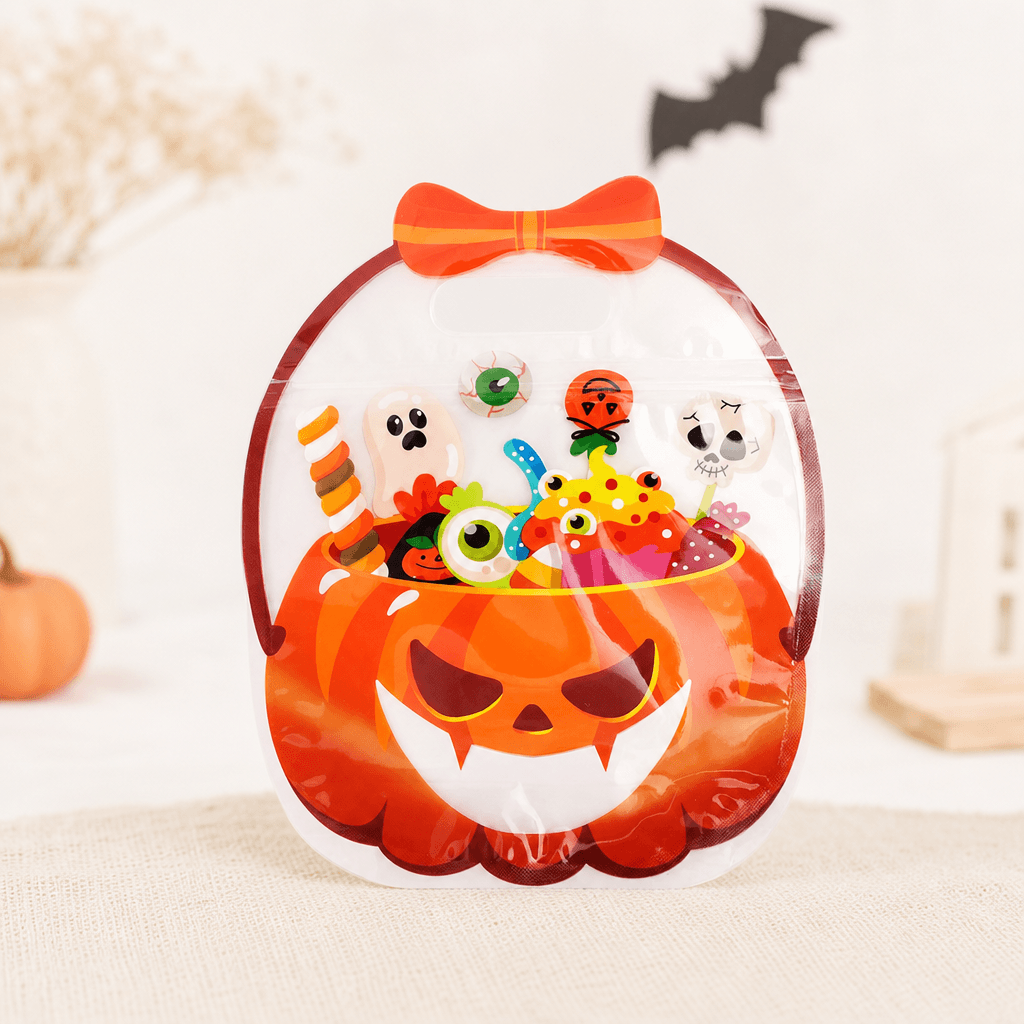 Sac à friandises d’Halloween en forme de chaudron avec fermeture éclair