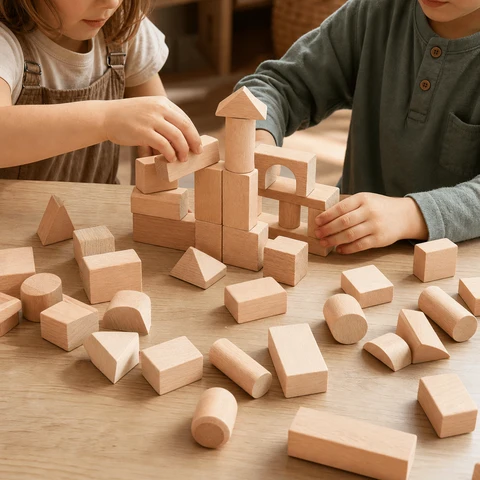Blocs De Construction En Bois 100 Pièces