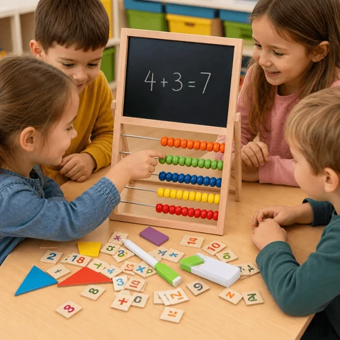 Tableau D’Activités Montessori Avec Abaque Pour Enfants