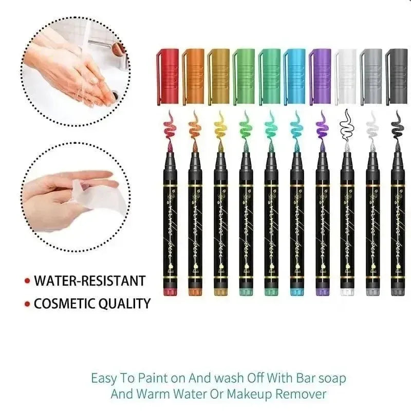 Crayons De Maquillage Corporel 10 Couleurs Lavables