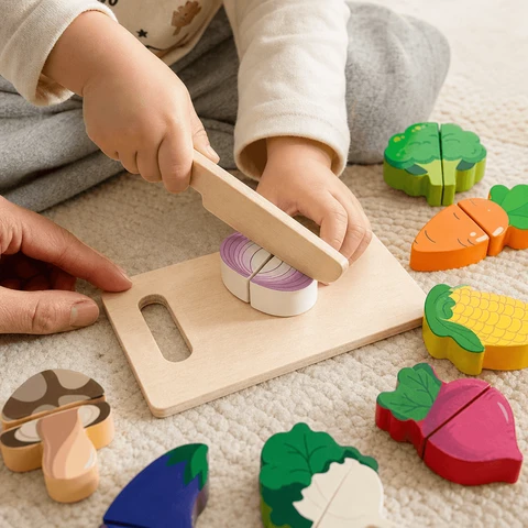 Jeu De Nourriture En Bois À Couper Montessori