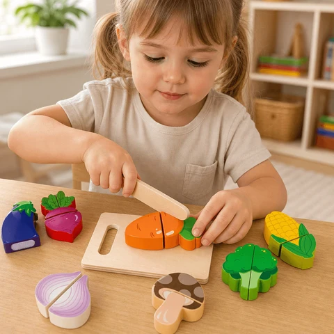 Jeu De Nourriture En Bois À Couper Montessori