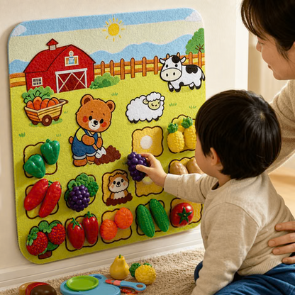Tableau D’Activités En Feutre Montessori Pour La Ferme