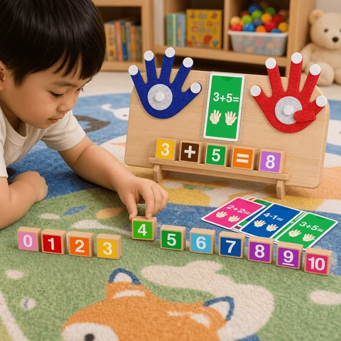 Tableau De Mathématiques Montessori Avec Boulier En Bois