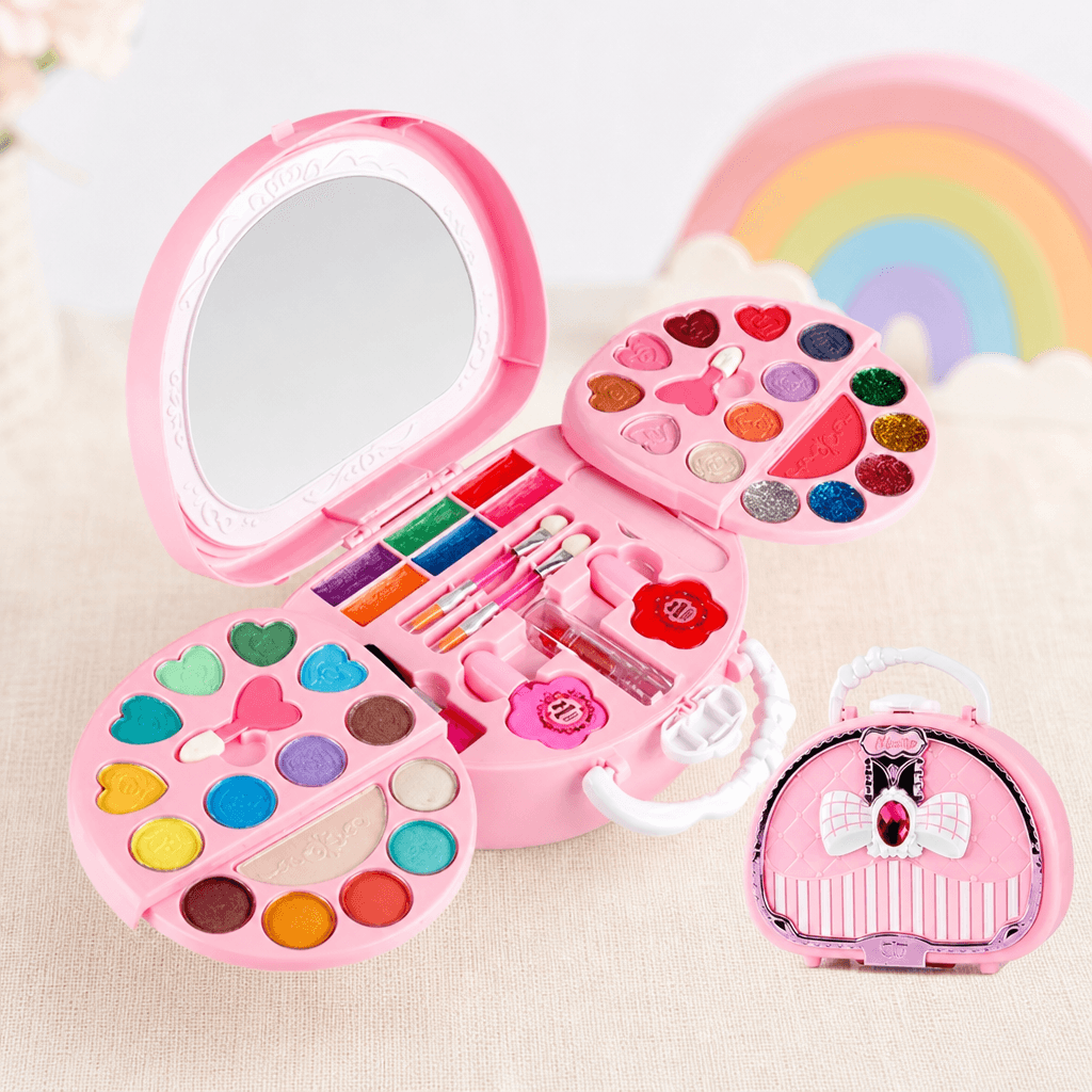 Trousse de maquillage pour enfants avec miroir présentée ouverte