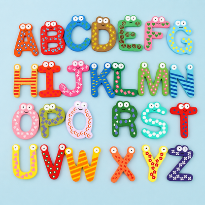 Lettres Magnétiques En Bois Pour Apprendre L’Alphabet - Enfant Joyeux
