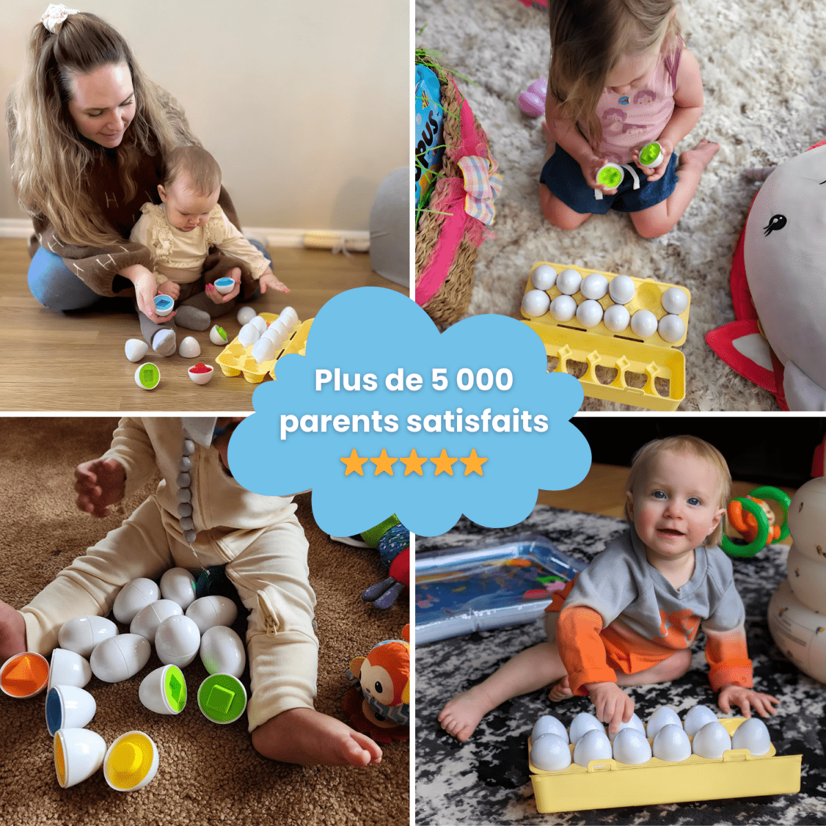 Œufs Géométriques Montessori (lot de 12) - Enfant Joyeux