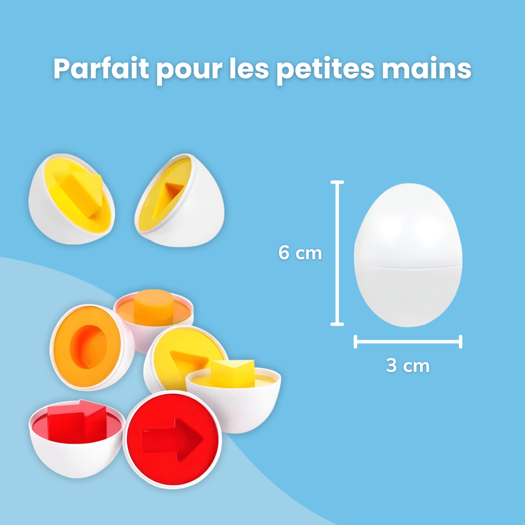 Œufs Géométriques Montessori (lot de 12) - Enfant Joyeux