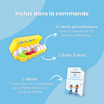 Œufs Géométriques Montessori (lot de 12) - Enfant Joyeux