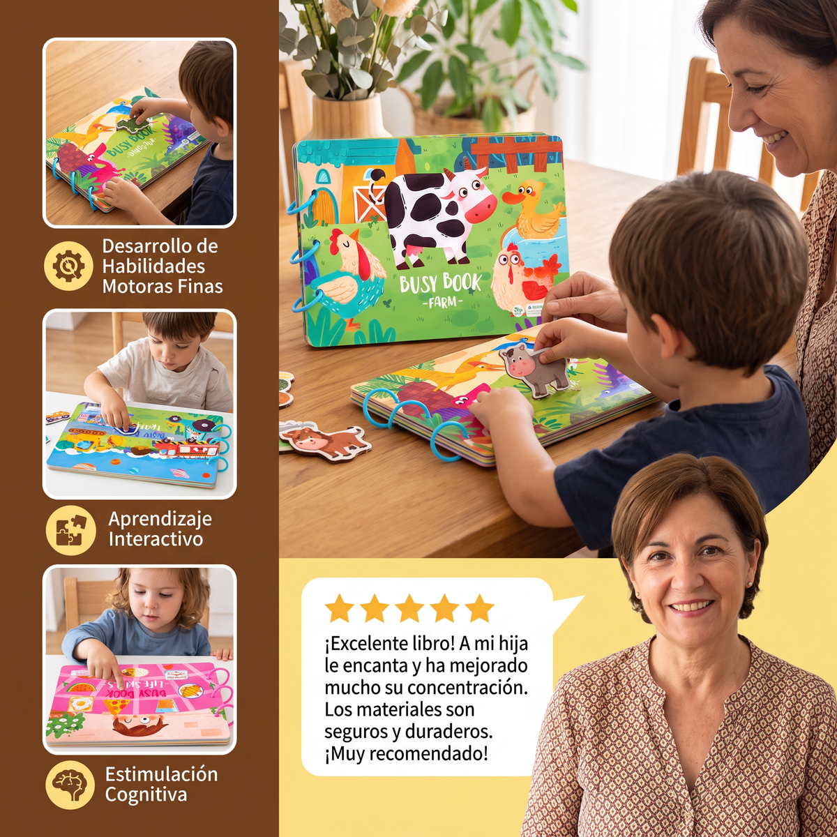 Enfant consultant le livre Montessori sur les métiers