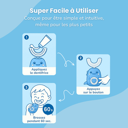 SuperDino™ | Brosse à Dents Électrique - Enfant Joyeux
