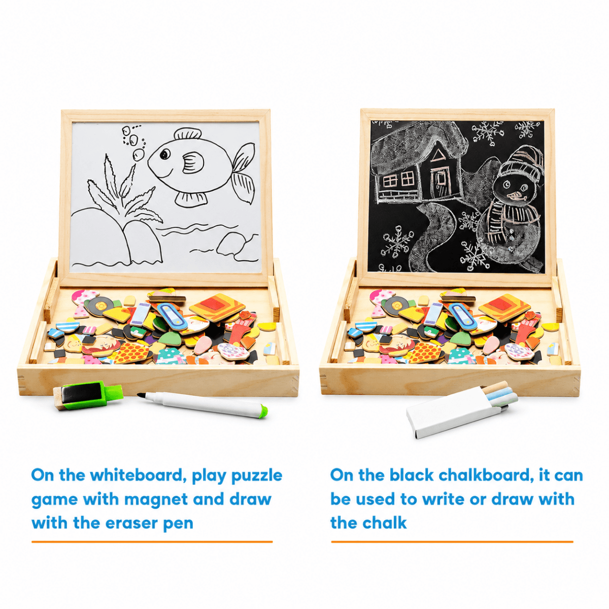 Tableau De Dessin Magnétique Double Face Pour Enfants - Enfant Joyeux