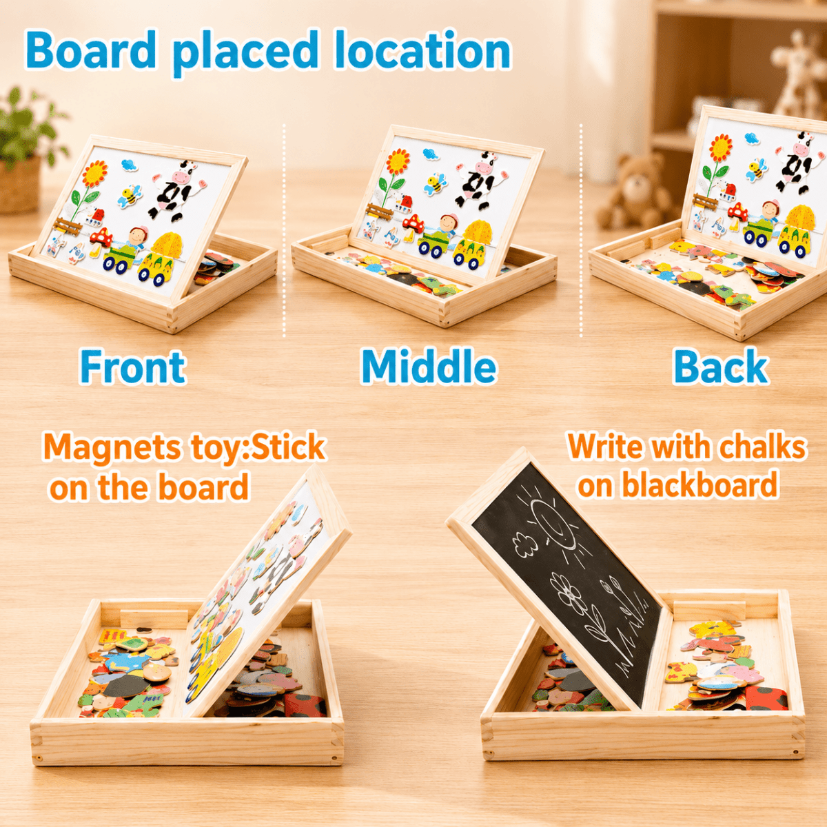 Tableau De Dessin Magnétique Double Face Pour Enfants - Enfant Joyeux