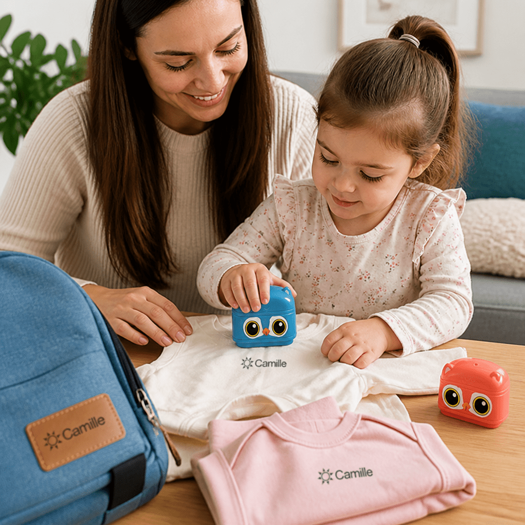 Tampon Nominatif Pour Vêtements D'Enfant - Enfant Joyeux