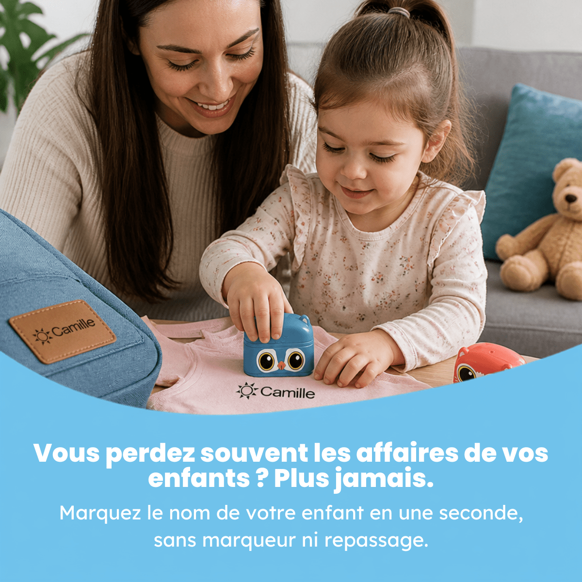 Tampon Nominatif Pour Vêtements D'Enfant - Enfant Joyeux