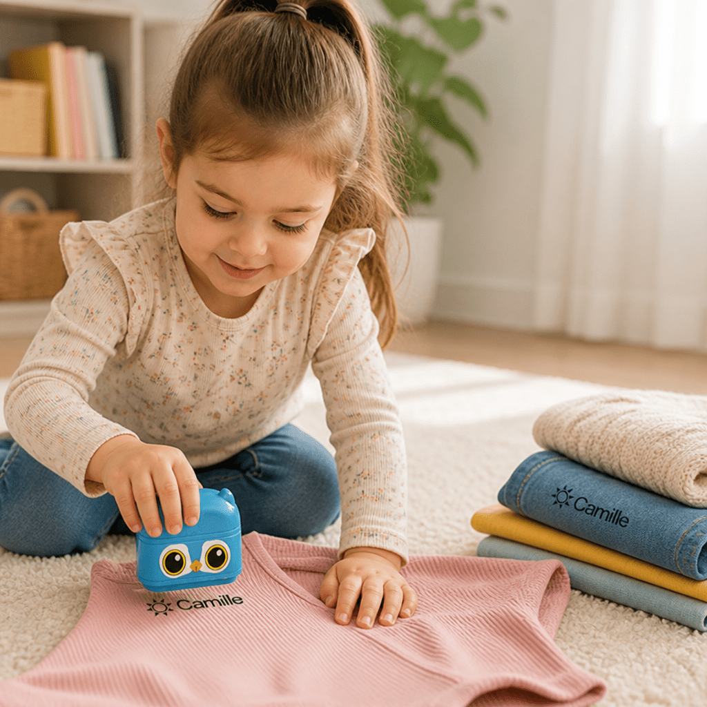 Tampon Nominatif Pour Vêtements D'Enfant - Enfant Joyeux