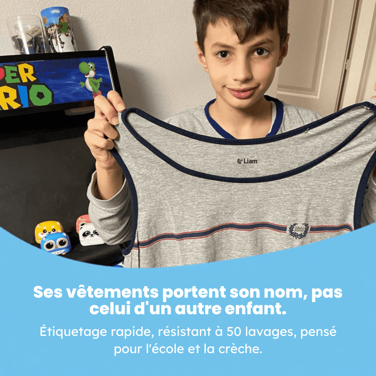 Tampon Nominatif Pour Vêtements D'Enfant - Enfant Joyeux