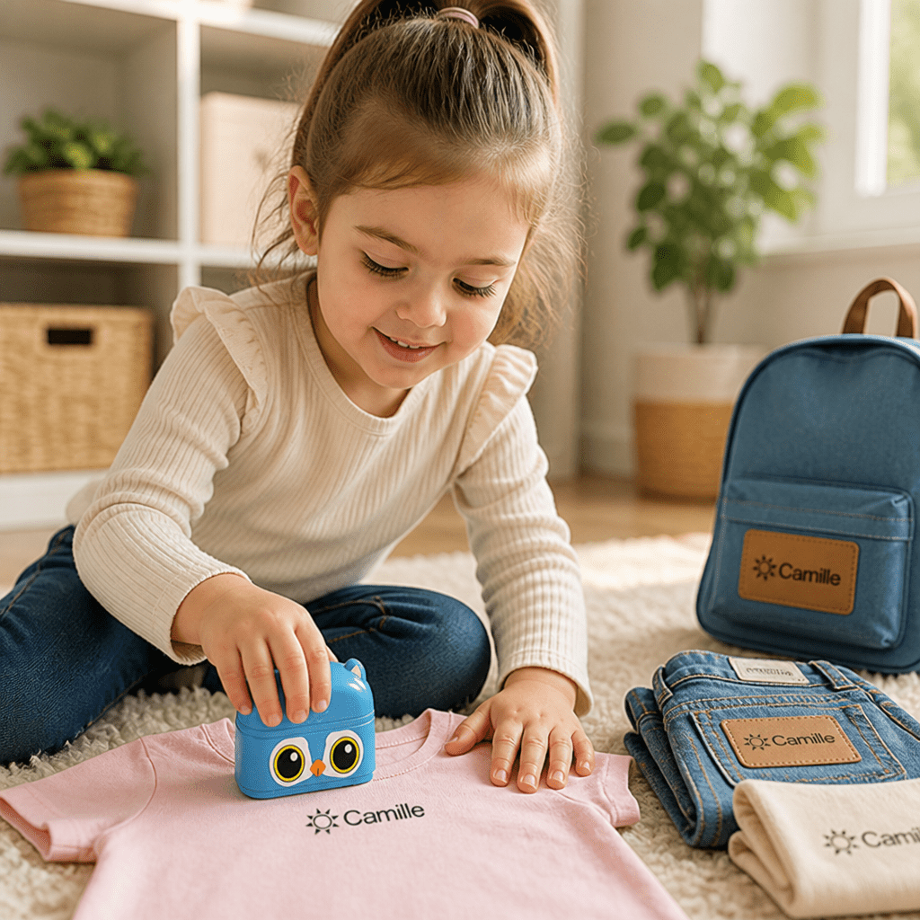 Tampon Nominatif Pour Vêtements D'Enfant - Enfant Joyeux