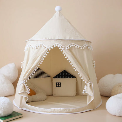 Tipi Enfant Pliable en Tissu Effet Peluche Pour Intérieur et Extérieur