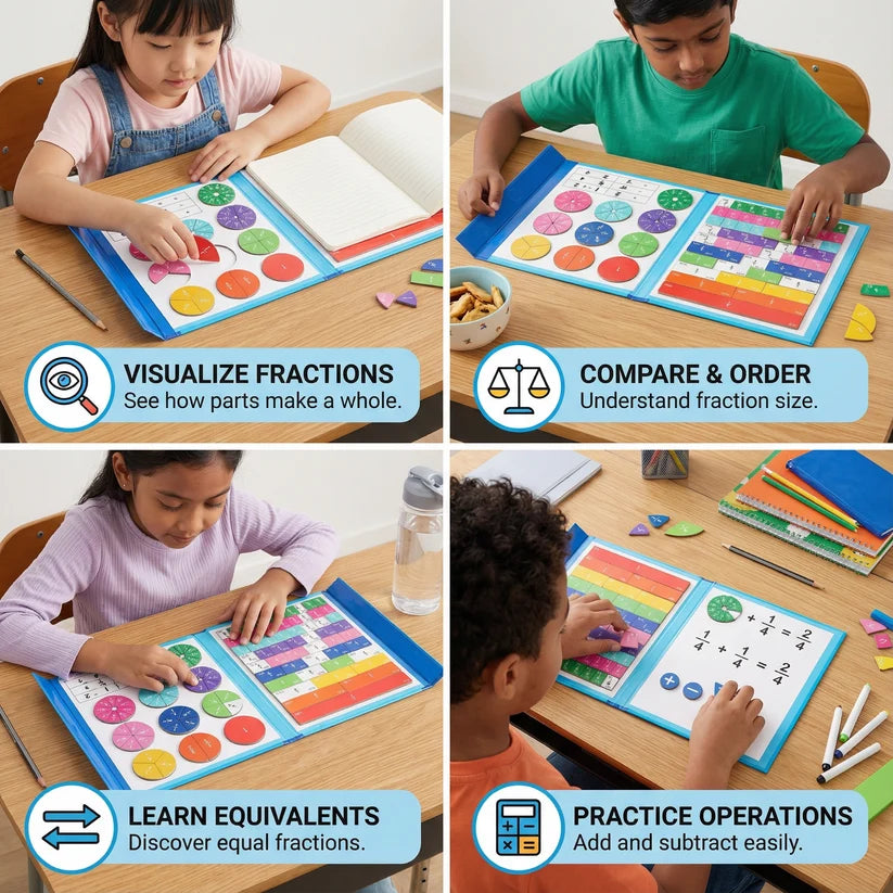Livre Magnétique Montessori Pour Apprendre Les Fractions
