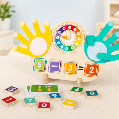 Tableau de comptage en bois pour enfants avec éléments éducatifs